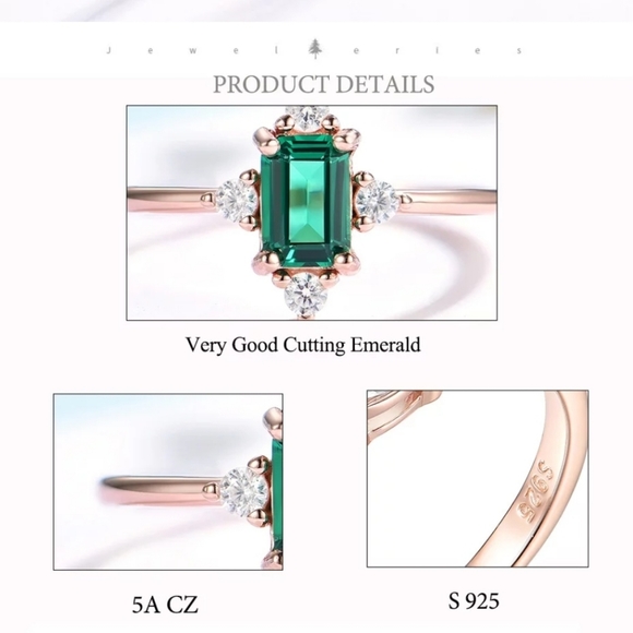 SOLD SOLD SOLD Silver Emerald Gemstone Ring S6 - Picture 3 of 7